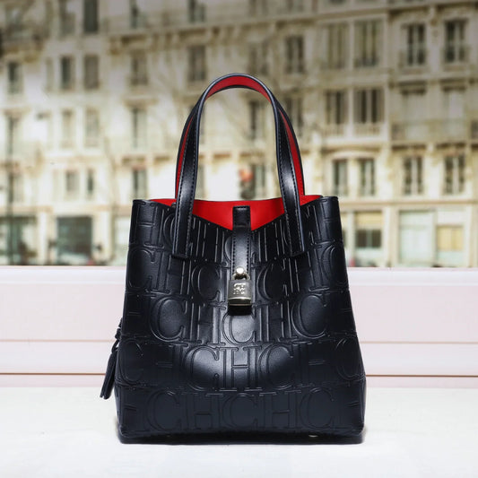 Large Capacity Handbag Luxury Brand Temperament Letter Print with Lock Design 2025 Trendy Women's Crossbody Bag