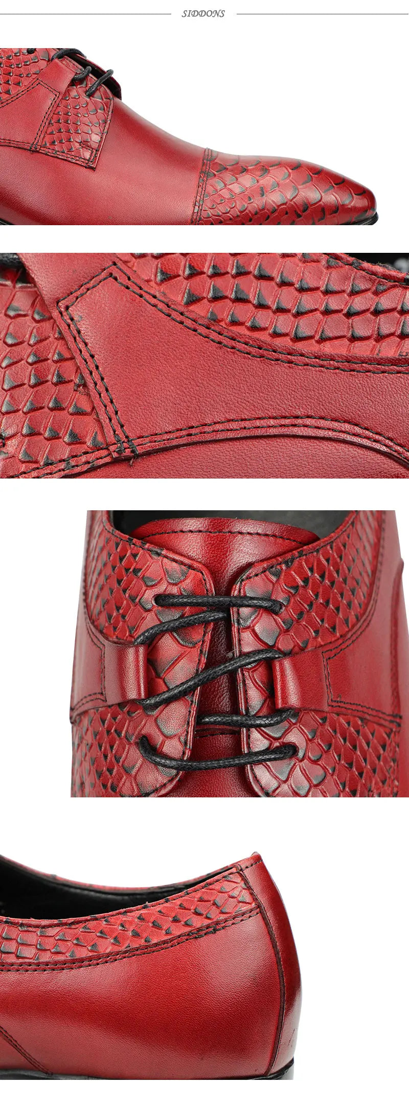 Wedding Red Shoes For Men Lace Up Fashion Derby Shoes Formal Business Office Genuine Leather Pointed Toe Dress Man Shoe