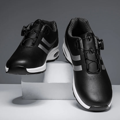 New Men's Fashion Casual sports shoes, Comfortable Hovershoe sole, Outdoor Leisure Walking cycling, Golf shoes, black and White