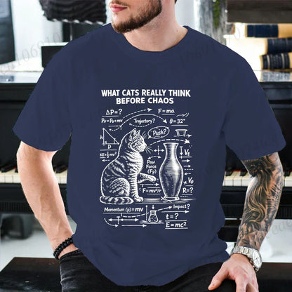 Funny Cat Science Printed Mens Graphic Tee Novelty Sarcastic Funny T-Shirt New Fashion Men Women T-Shirts Casual Short Sleeve