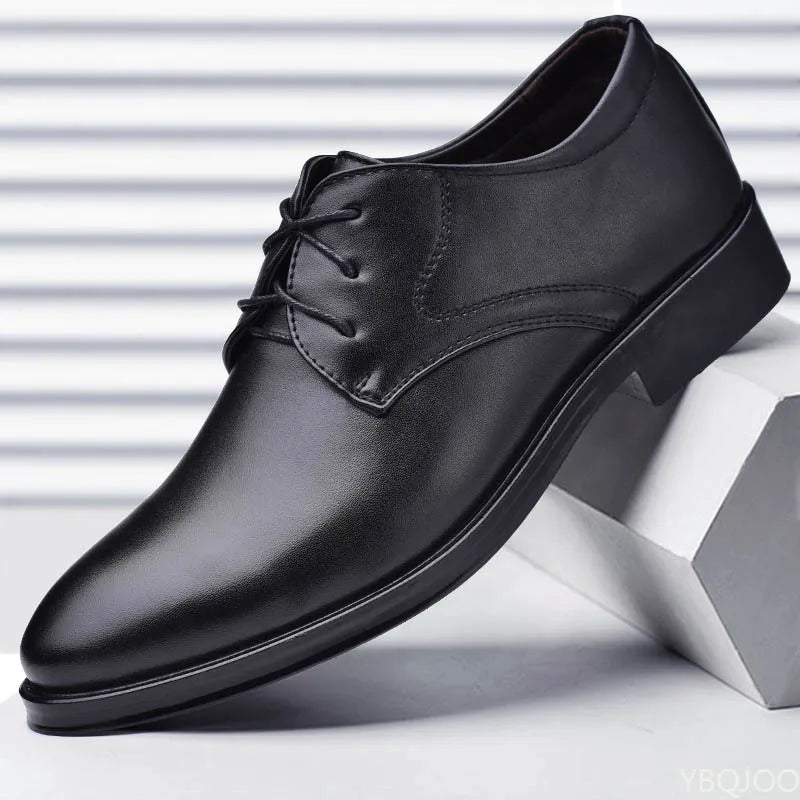 Sapatos Masculinos de Couro Sapatos Sociais Casuais que Combinam com Tudo Calçados com Amortecimento Resistentes ao Desgaste