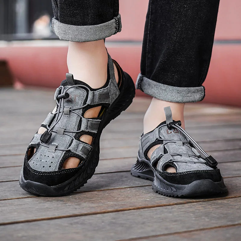 Mens Sandals Summer Outdoor Walking Fashionable Comfortable Soft Beach Water Shoes Daily Versatile Breathable Commuting Sneakers