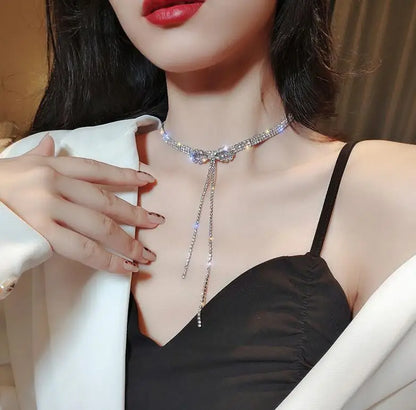 Heart Shape Pendant Necklaces Silver Color 5A Cubic Zirconia Minimalist Style Clavicle Chain Women And Girl Jewelry