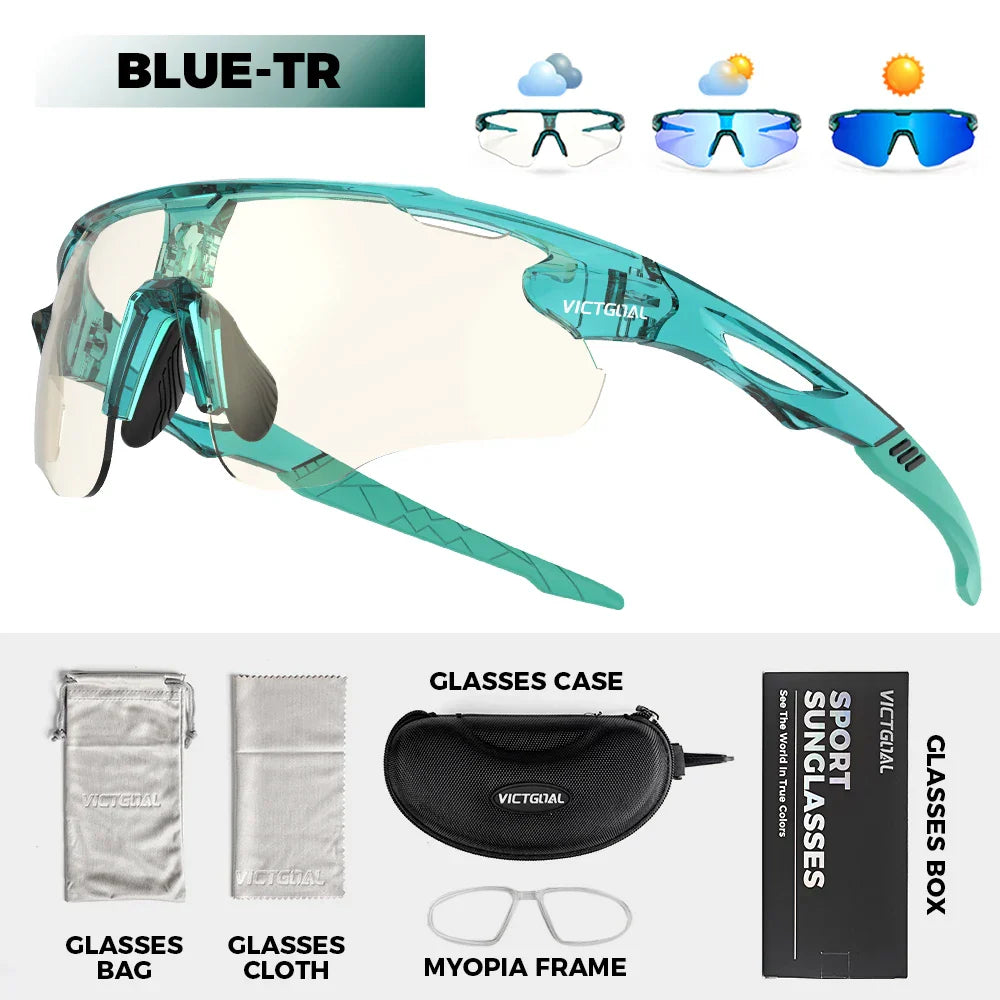 Photochromic Cycling Sunglasses for Men Women Sports UV400 Protection Bicycle Eyewear MTB Mountain Road Bike Eyeglass