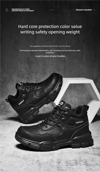Man Safety Shoes Puncture-Proof Work Sneaker Waterproof Work Shoes Steel Toe Shoes Safety Boots Indestructible Shoes Lightweight