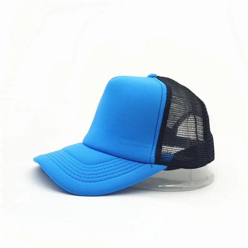 50 Color Unisex SummerTrucker Hat For Adult Net Baseball Cap Men Women Polyester Blank Mesh Adjustable Sun Hat Visor