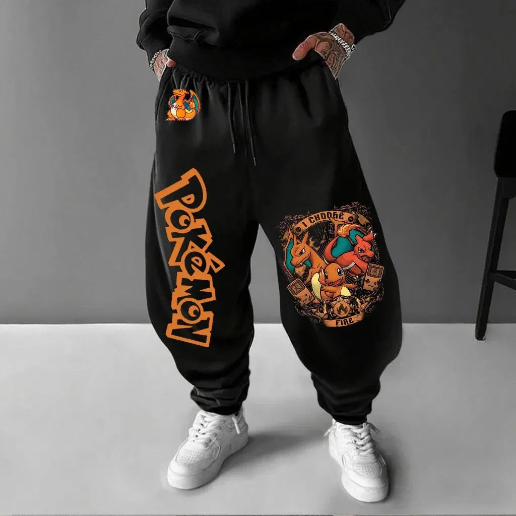 Pokemon Animation Derivatives Men's and Women's Summer Fashion Oversize Hoodie and Sweatpants Popular