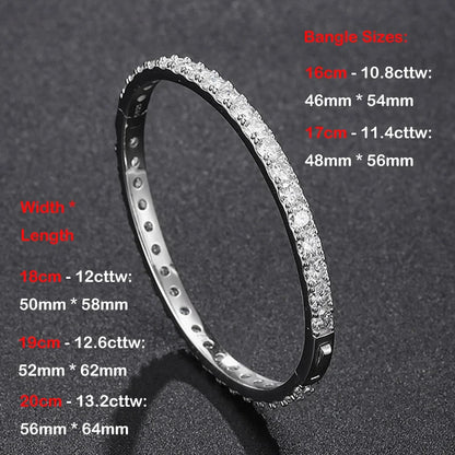 Real GRA Certified D Color 4mm 0.3CT Full Moissanite Bangle Bracelet for Woman Party S925 Sterling Silver Diamond Bracelets