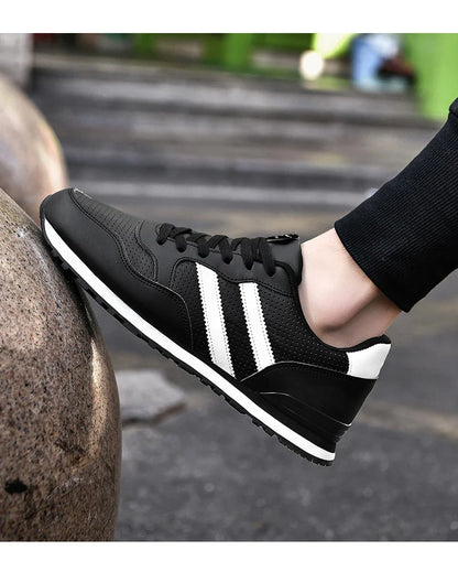 High Quality Men's Vulcanized Sneakers Leather Casual Shoes Breathable Mesh Men Tennis Shoes Male Flat Shoe Zapatillas Hombre