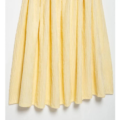 Pleated Slip Midi Dress Woman Elegant Party Long Dresses for Women Casual Women's Summer Dress Straps Beach Female Dress