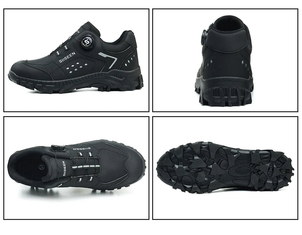 Men's Steel Head Safety Shoes Puncture And Smash Resistant Lightweight Sole Breathable Upper for Outdoor Workshop Work Shoes