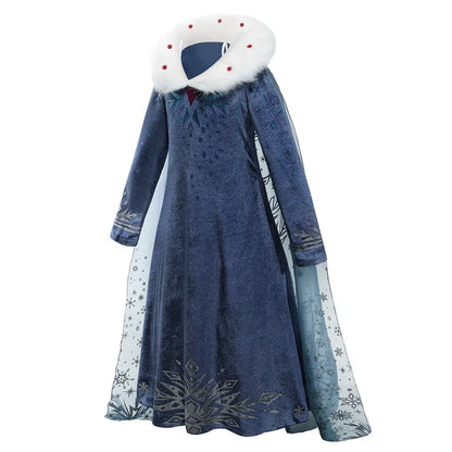 Frozen Elsa Princess For Girls Cosplay Costume Kids Mesh Snow Queen Carnival Birthday Party Dress Up Clothes 2-10Yrs Gown