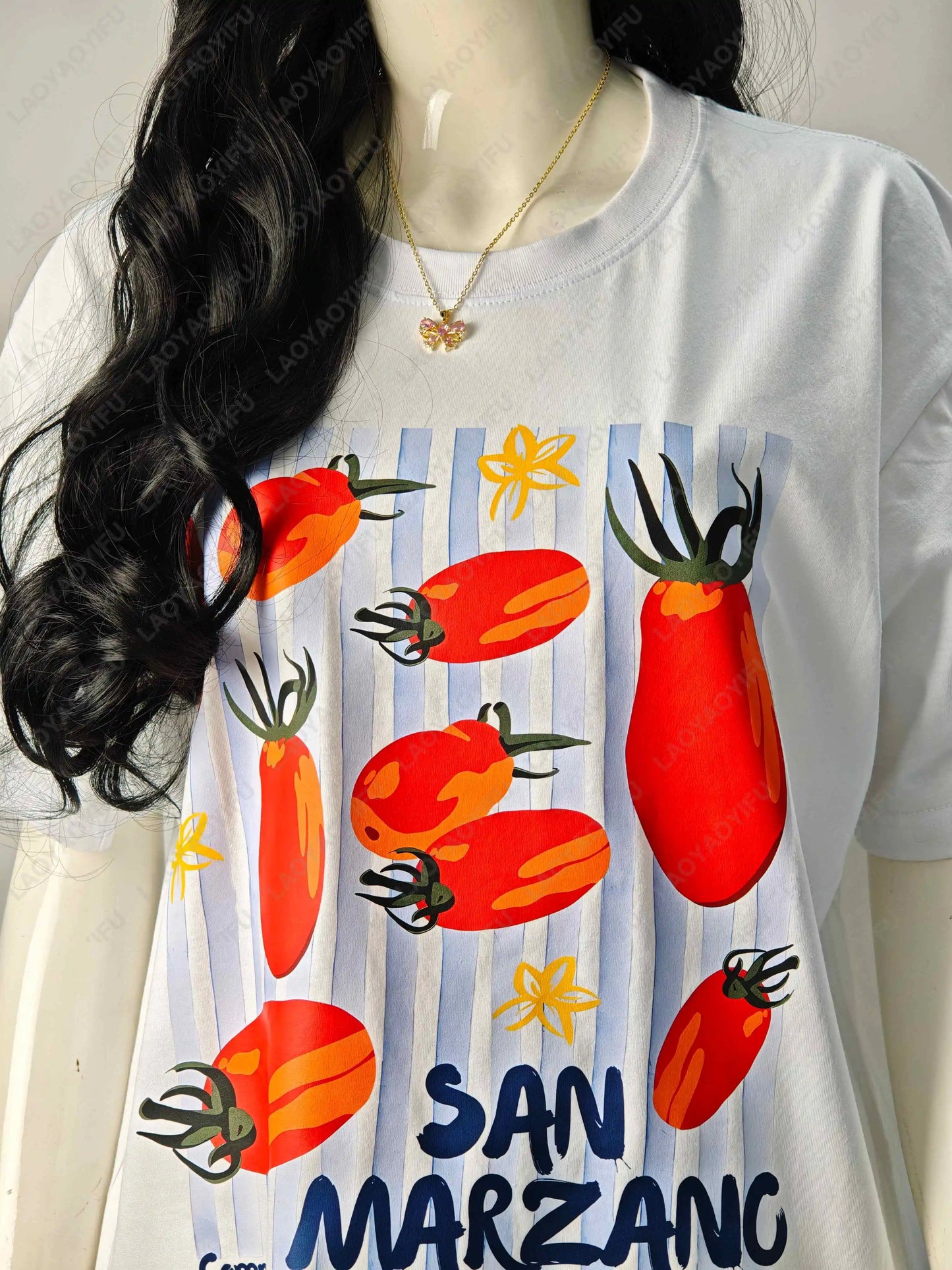 Vintage Italian Tomato Cotton Graphic Tshirt Summer Shirt Women Top Italy Vacation Aesthetic Tomato Girl Market Style