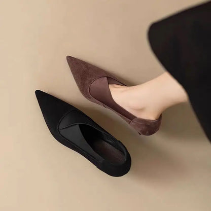 Spring/ Autumn New Comfortable Stiletto Women's Shoes Suede Party Women's Shoes Fashion Pointed Toe High Heels Zapatos De Mujer