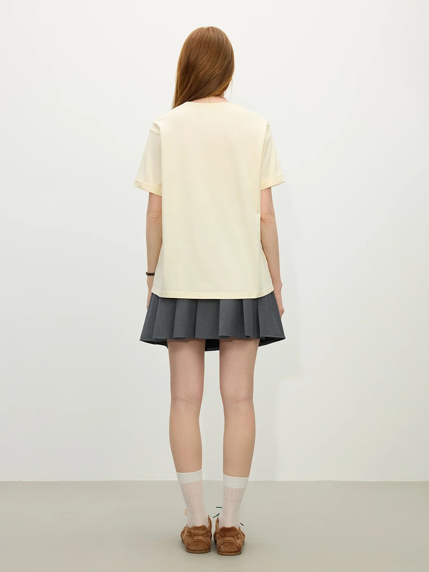 Round Neck Casual All-match Letter Short-sleeved T-shirt for Women 2025 Summer Vacation Season Fashionable Top 25FS12211