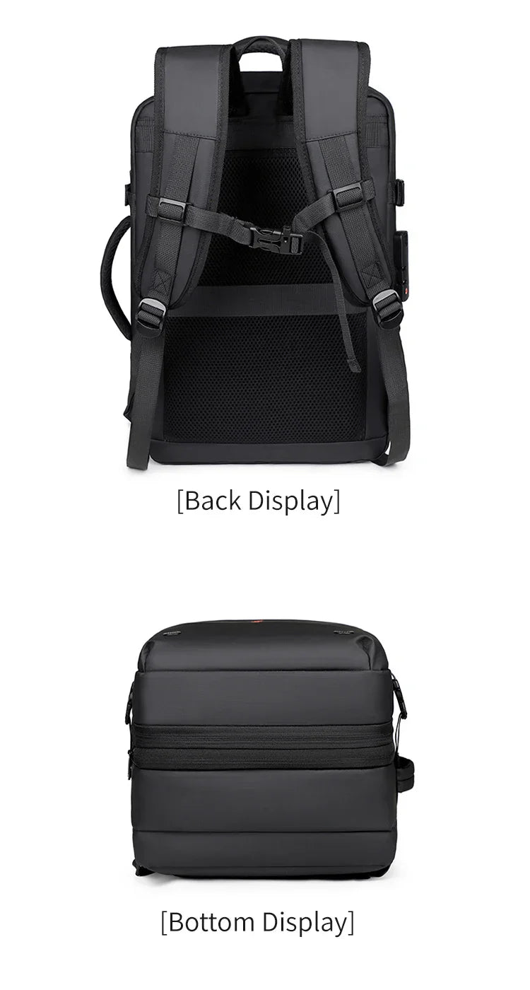 Men's Backpack with Expandable Vacuum Compression, Large Capacity, Dry and Wet Separation, Multifunctional Business Backpack for Short Business Trips