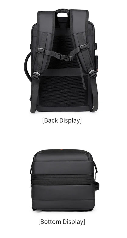 Men's Backpack with Expandable Vacuum Compression, Large Capacity, Dry and Wet Separation, Multifunctional Business Backpack for Short Business Trips
