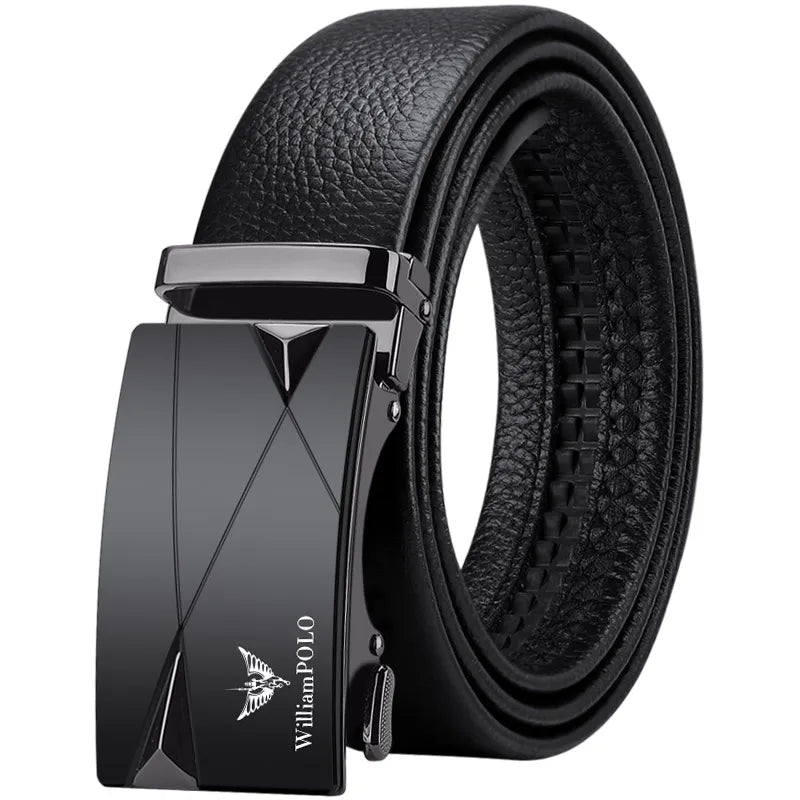 Men's cowhide casual pants belt, automatic buckle business belt, fashionable formal versatile belt
