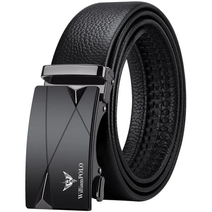 Men's cowhide casual pants belt, automatic buckle business belt, fashionable formal versatile belt