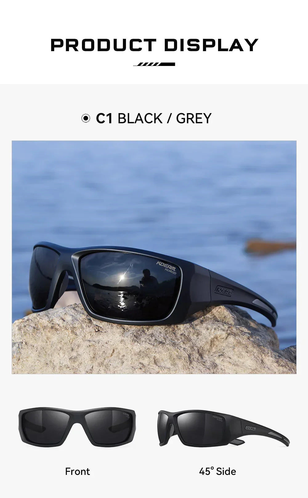 Outdoor Sports Polarized Sunglasses Men's Fishing TR90 Frame UV Protection Lens Shield Sun Glasses Women Eyewear with Box