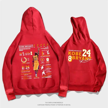 Men's and Women's Hooded Hoodie Fall Winter Jumper Basketball Kobe Glory Life Hall of Fame Sports Commemorative Hoodie