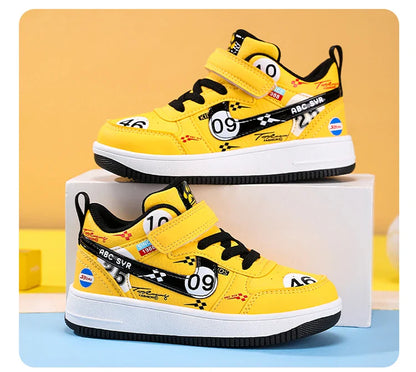 Cute girls and boys basketball shoes school activities children's casual shoes low-cut shoes autumn and winter new leather shoes