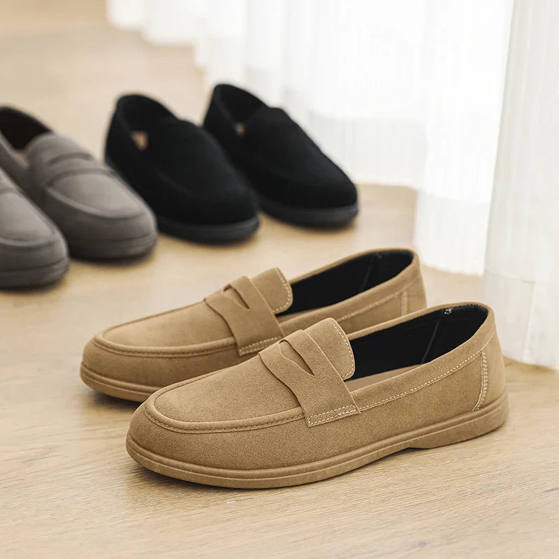 Men's Slip On Loafers Preppy Lightweight Breathable Comfort Outdoor Flats Non Slip Soft Sole Casual Daily Walking Shoes