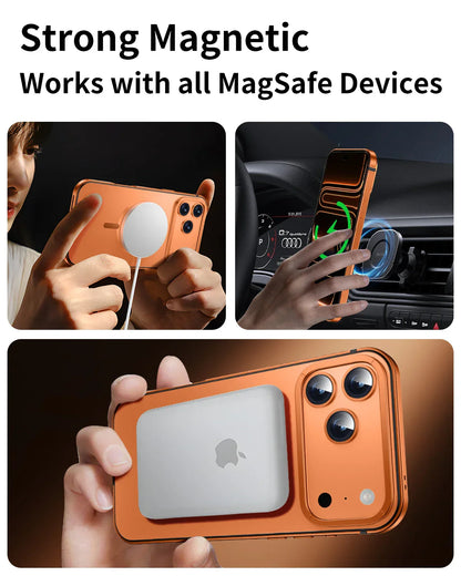 Suitable Magsafe Case for IPhone 17Pro Max 12 13 14 15 16 17Air Plus Alloy Frame Heavy Protection Phone Case