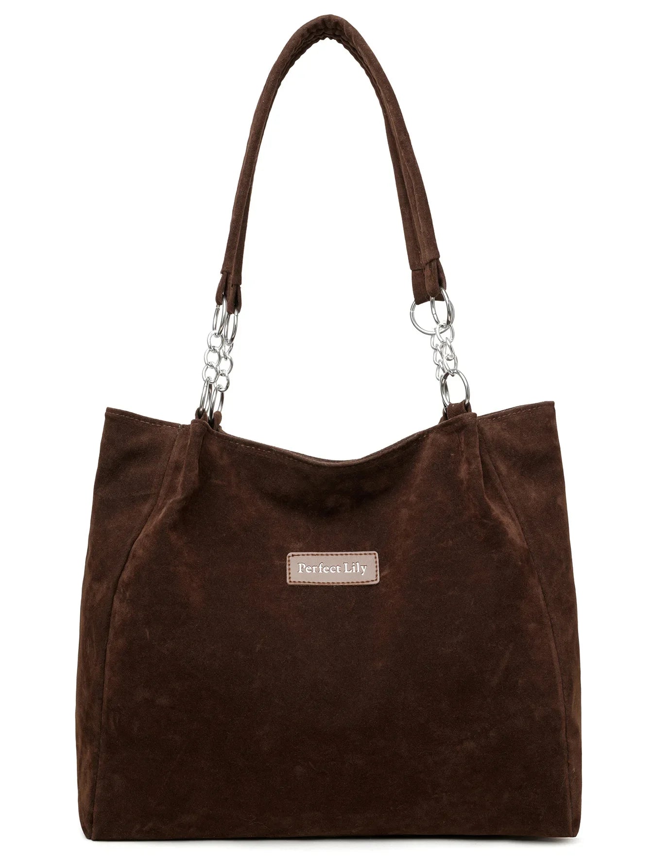 European American Autumn Winter Large Capacity Suede Women's Bag, Vintage Handbags Women Shoulder Bag, Retro Faux Suede Tote Bag