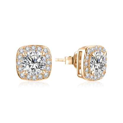 Luxurly 1.0ct Moissanite Earrings Diamond 925 Sterling Silver Gold Plated Moissanite Fine Jewelry Certificate Wholesale