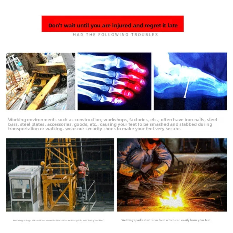 Summer Breathable Labor Protection Shoes Welding Work Shoes Anti Smashing Anti Piercing Lightweight Comfortable Footwear