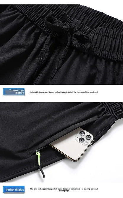 2025 New Trendy Ice Silk Quick-Dry Casual Outdoor Sports Shorts for Men - Large Size 5-Inch Shorts, Breathable & Comfortable