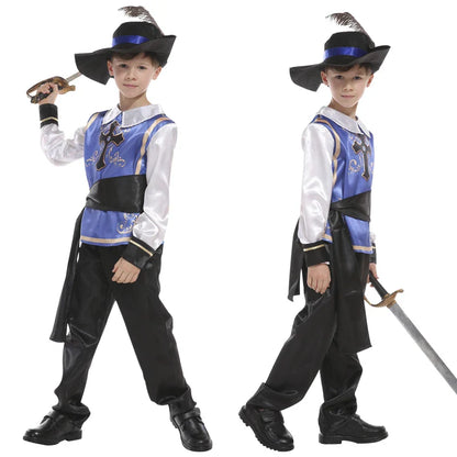 Children's Knight Costume Cosplay Performance Dress Party European Knight Armor Medieval Royal Castle Defender Armor