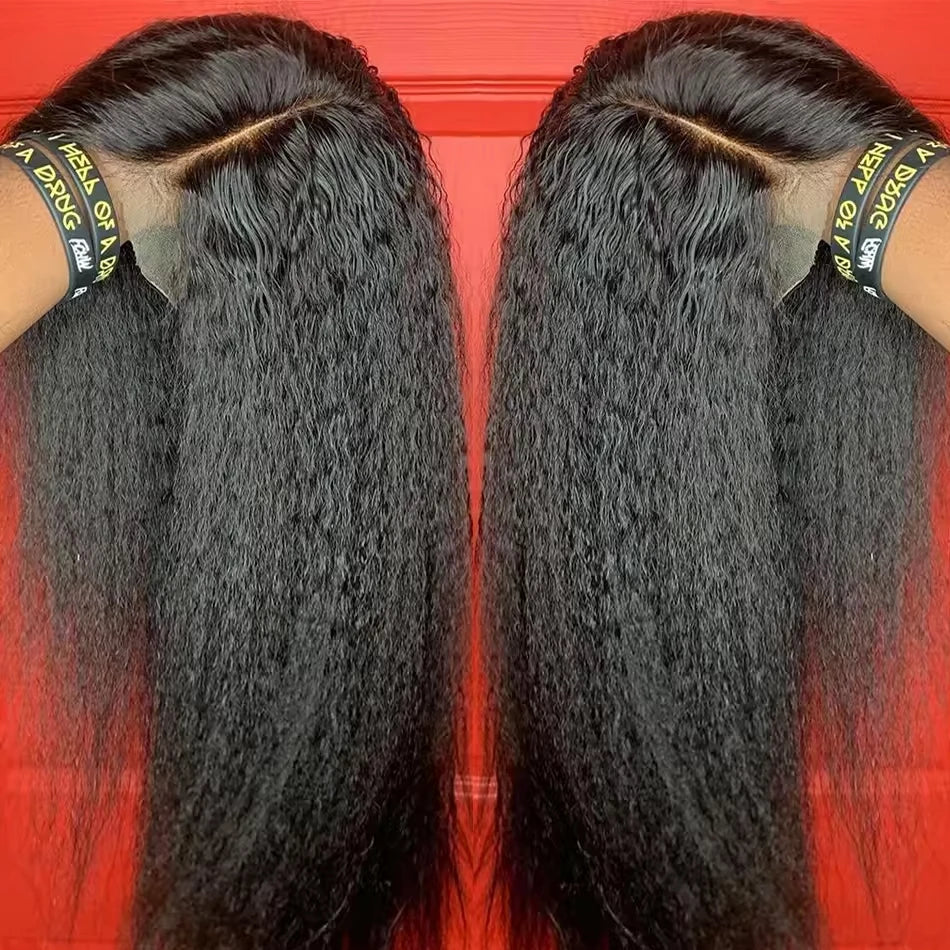 Straight Human Hair Wigs 13x4 5x5 HD Lace Front Human Hair Wigs Yaki Straight Frontal Lace Wig for Black Women Ready to Go