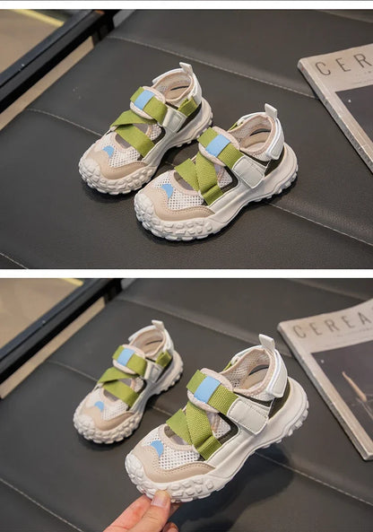 Children Sports Sandals 2024 Summer New Girls Mesh Running Shoes Kids Fashion Versatile Princess Sports Shoes Wear-resistant