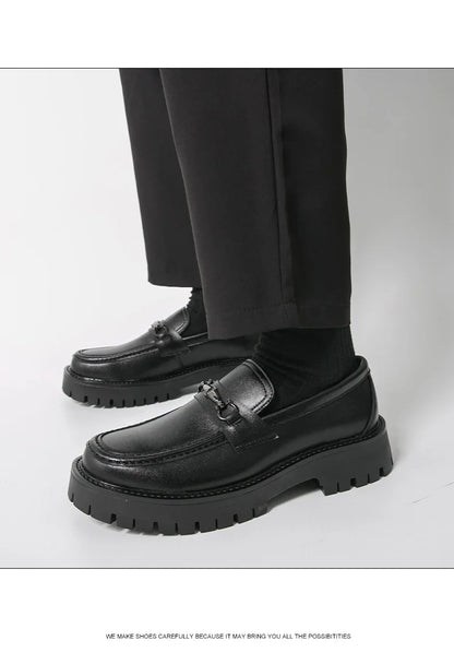 Trend Platform Casual Business Leather Shoes Men Formal Office Social Leather Loafers Male Derby Shoes Men's Dress Shoes