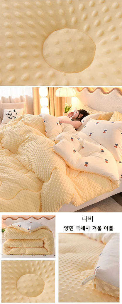 Microfiber is thickened by 3D beanie velvet to protect the warm winter blanket by single double fall and winter