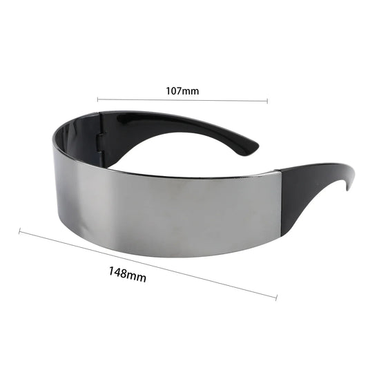 Futuristic Narrow Cyclops Visor Sunglasses Women Men Laser Eyeglasses UV400 Mirrored Lens Costume Party Eyewear Glasses