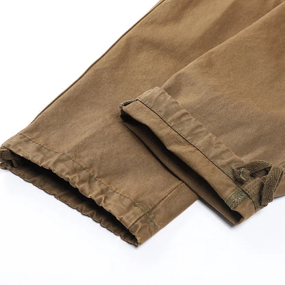 Four-season Pure Cotton Casual Pants Men's Work Pants Multi-pocket Straight Trousers
