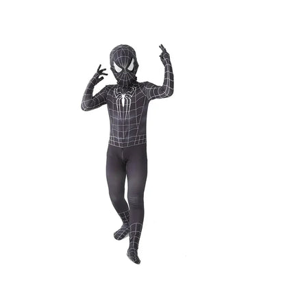 Kids Spiderman Costume Birthday Gift Party Dress Up Spiderman Classic Miles Superhero Kids Cosplay Costume Elasticity Jumpsuit