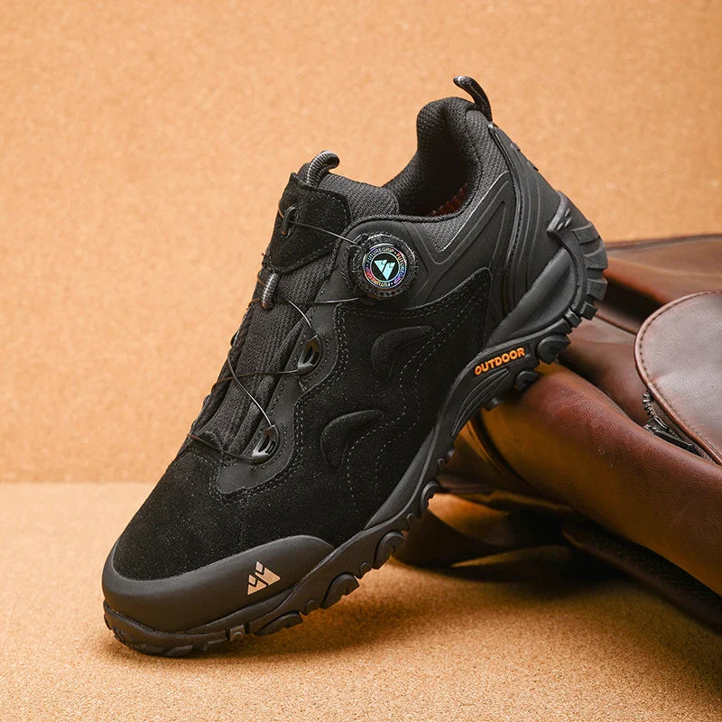 Leather Shoes for Men, Outdoor Hiking Shoes, Tourist Trekking Sneakers, Mountain Climbing Trail Jogging Shoes, Turnbuckle