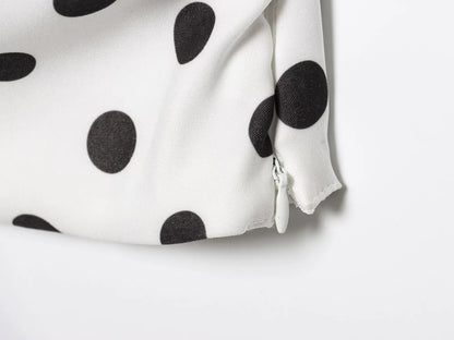 2025 New Women Sexy Strapless Polka Dots Print Pleated Slim Blouse Female Side Zipper Slim Shirts Blusas Chic Tops LS9264