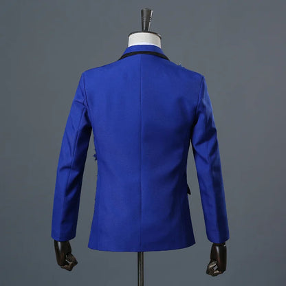 Stylish Stage Performance Men's Singer Nightclub Barbecue Suit Floral Embroidery Three-dimensional Double-sided Jacket