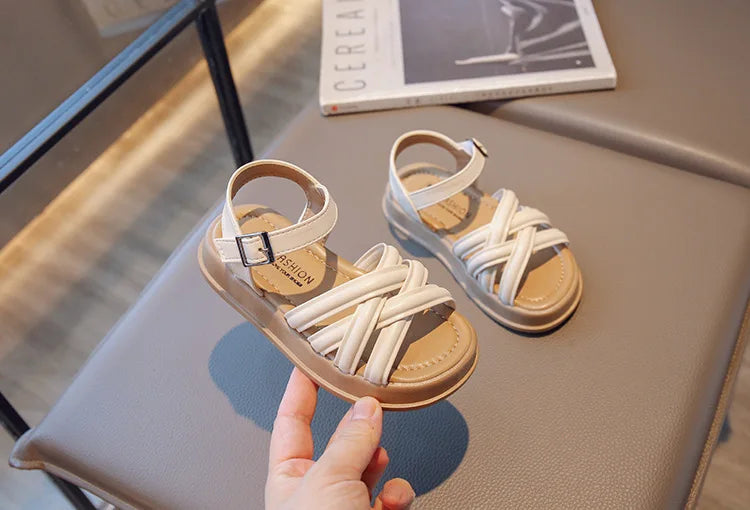 2026 Elegant Summer New Style Korean Version Princess Children's Sandals Elegant Open Toe Stylish Versatile Cute Student Sandals