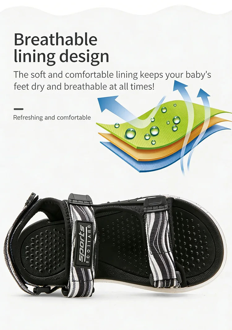 Fashion Kids Walking Sandals Boys Shoes Soft Sole Non-slip Outdoor Summer Children's Beach Water Shoes