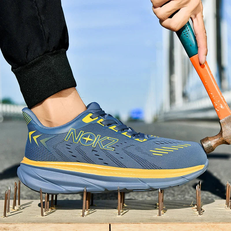 New Men Safety Shoes Work Shoes Anti-impact Steel Toe Sneakers Steel Wear-resistant Protective Breathable Sneakers Construction