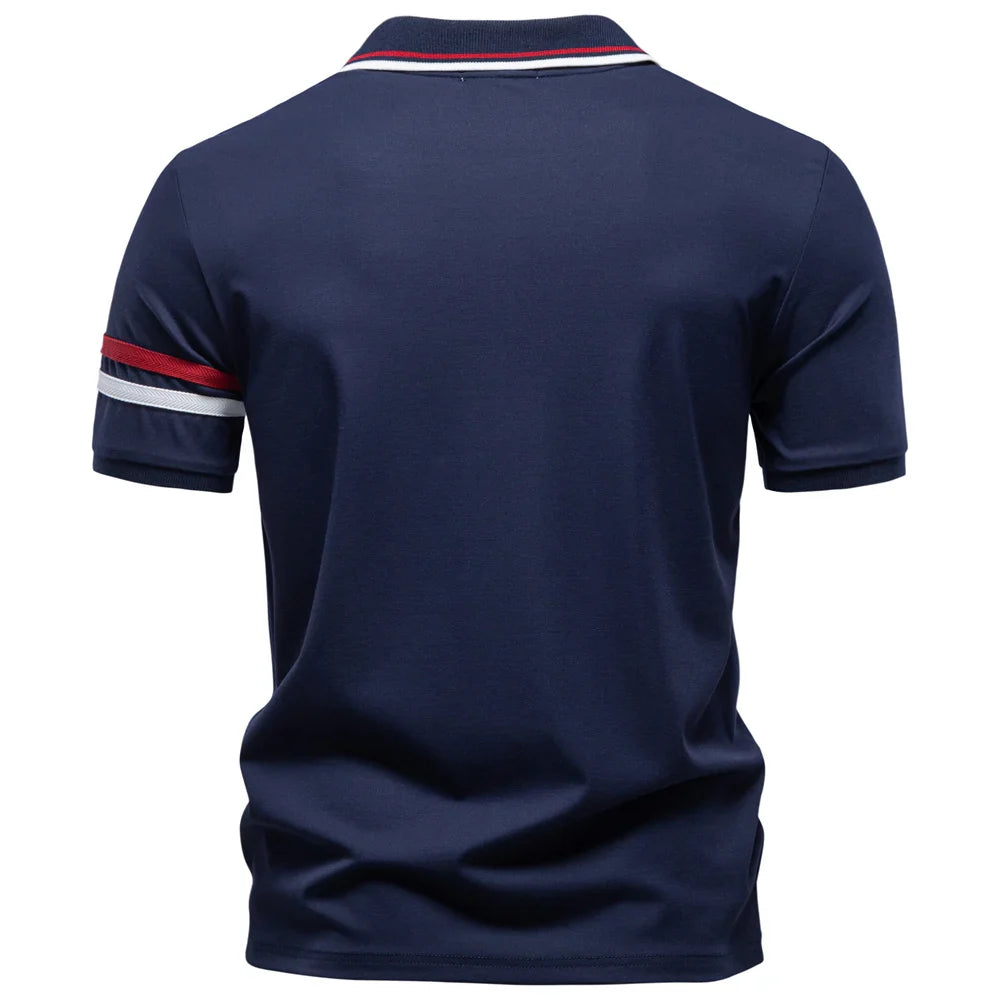 Men's Lightweight Breathable Polo Shirt Half Zipper Collar Solid Color Casual Summer Fashion Top