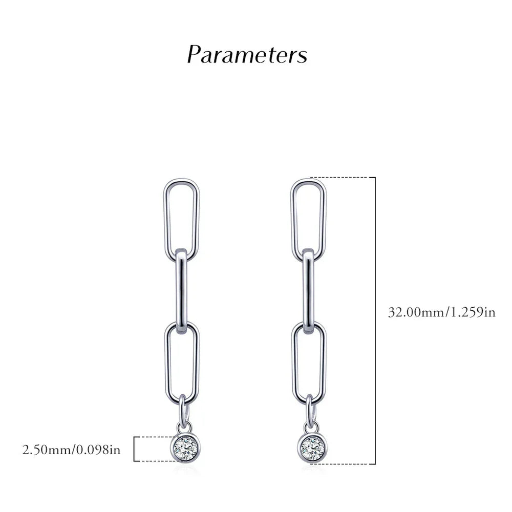 D VVS1 2.5mm Moissanite Tassel Earrings for Women GRA Certified Fine Jewelry Gifts s925 Sterling Sliver Earring