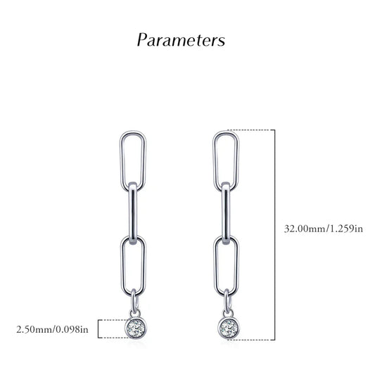D VVS1 2.5mm Moissanite Tassel Earrings for Women GRA Certified Fine Jewelry Gifts s925 Sterling Sliver Earring