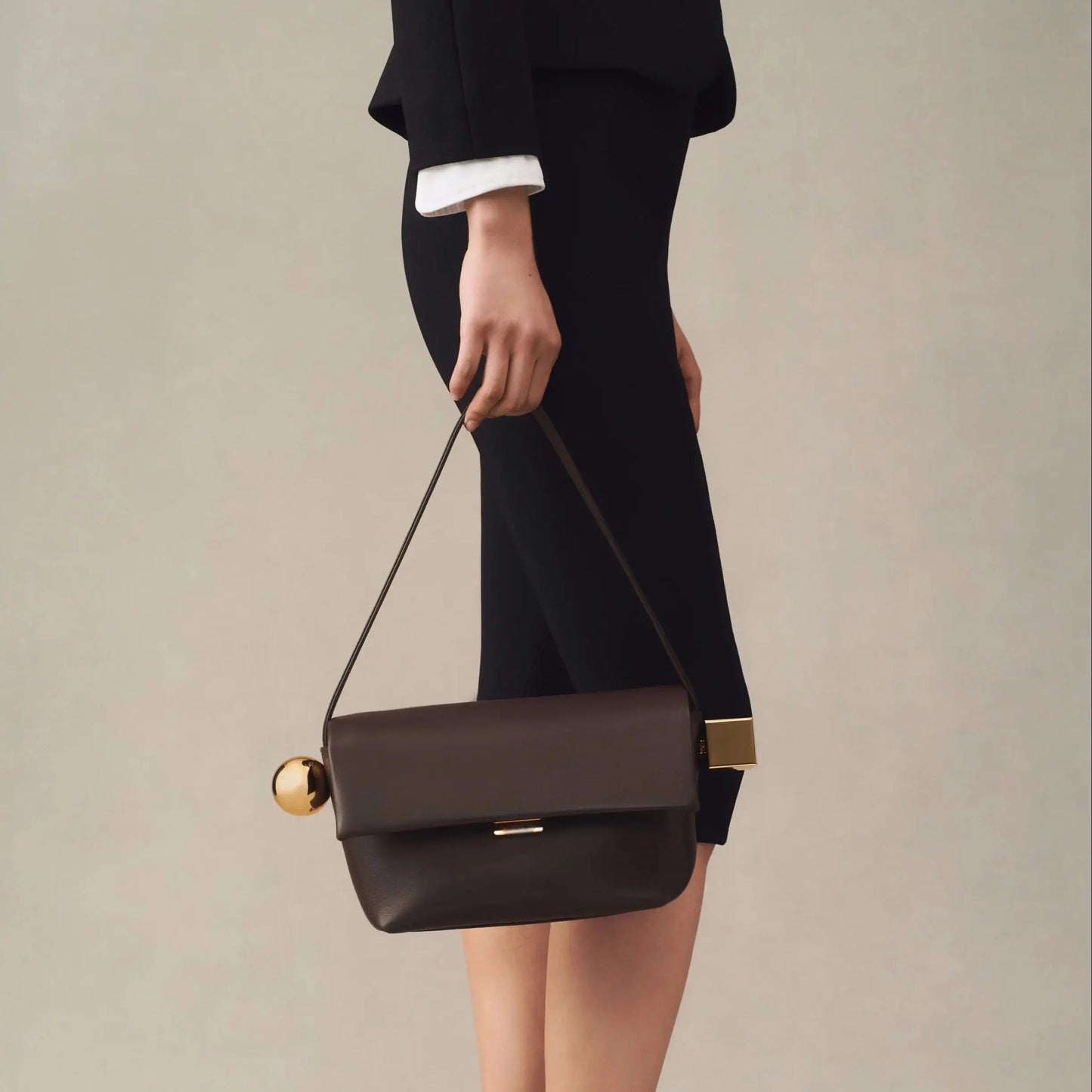 Women's Shoulder Bag with Flap, Solid Color Fashion Top Handle bag with Metal, Women's Luxury Design Handbag for Everyday Style